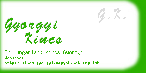 gyorgyi kincs business card