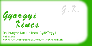 gyorgyi kincs business card